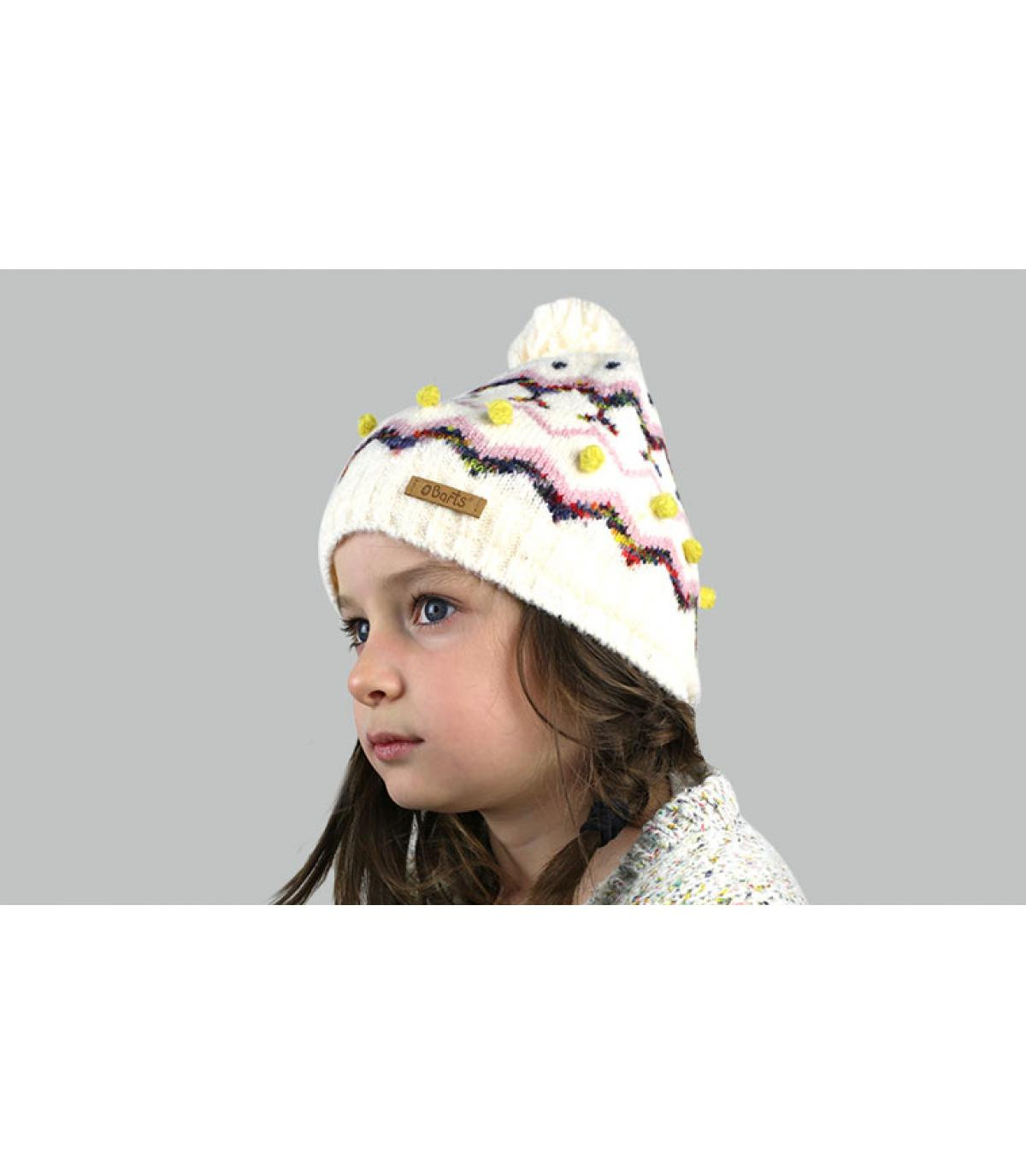 beige child beanie pompom Faira Beanie Kids mascarpone